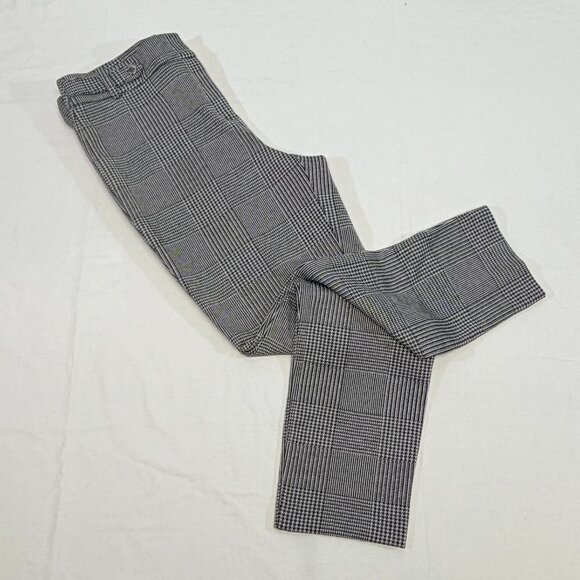 Calvin Klein Slim Stretch Knit Houndstooth Plaid Dress Pants 10 Black White - Picture 8 of 12